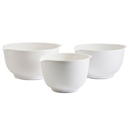 Hutzler Melamine Mixing Bowl Set: 2, 3 and 4 Liters, White (3234WH)