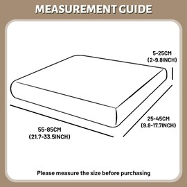 AMFUN Stretch Sofa Seat Cushion Cover, Non-Slip Couch Cushion Covers with 2 Straps,Caravan Seat Cover Stretch,Replacement for Individual Cushion Furniture Protector(Beige, W 55-85 cm, D 25-45 cm)