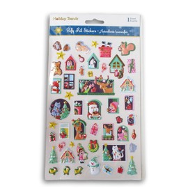 Puffy Winter Wonderland 3D Stickers - Christmas Pop-Up Stickers for Crafts, Cardmaking, Scrapbooks – 51 Pc