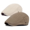 Qossi 2 Pack Newsboy Hats for Men Flat Cap Cotton