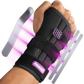 Fitomo Wrist Support with 3 Splints ＆ Soft Thumb Design for Carpal Tunnel