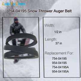 LukiYuChen 754-04195A Snow Throwers Auger Drive Belt for M-T-D Snow Blowers 1/2" x 37"