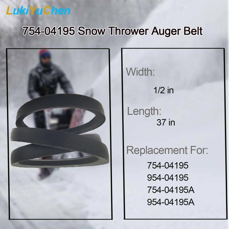 LukiYuChen 754-04195A Snow Throwers Auger Drive Belt for M-T-D Snow