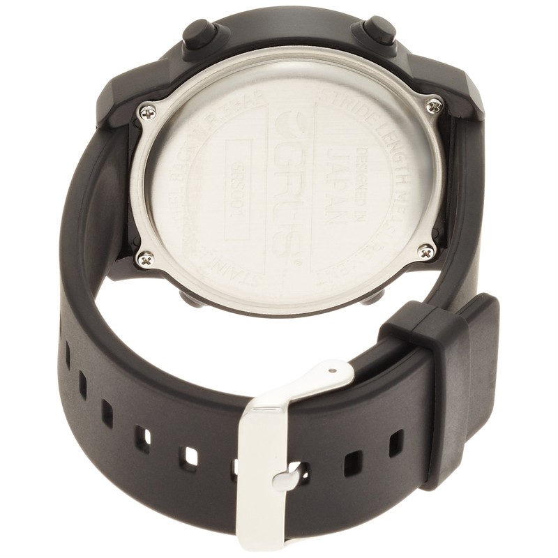 GURUS GRS001-02 Stride Measurement Watch, Black, Dial Color - Grey,