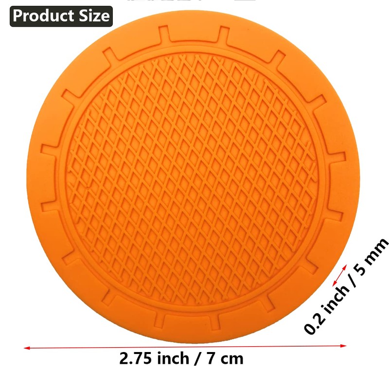 Car Cup Holder Coaster, 4 Pack 2.75 Inch Diameter PVC