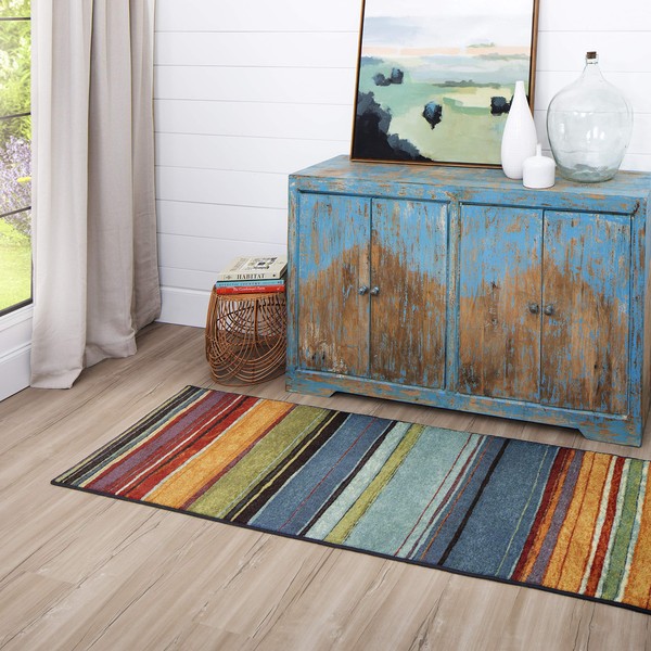 Mohawk Home Rainbow Stripe 2' x 5' Area Rug - Multicolor - Perfect for Living Room, Dining Room, Office