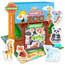 Curious Columbus Zoo Animals Fridge Toddler Magnets for 1-3 Year Olds | Large Foam Refrigerator Magnets for Kids Baby and 3-5 Years Old | Magnetic ABC Learning | Educational Toys Babies to Preschool