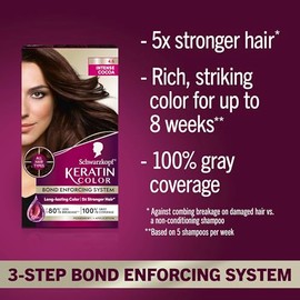 Schwarzkopf con queratina color para el cabello | Up to 100% gray coverage, Strengthens and softens, Long-lasting color intensity, Bond Enforcing Syst