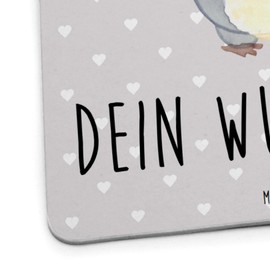 Mr. & Mrs. Panda Personalisierter Bierdeckel Pinguin Pommes 100er Set - Personalisierte Geschenke, Bierdeckel mit Namen, Liebesgeschenk,