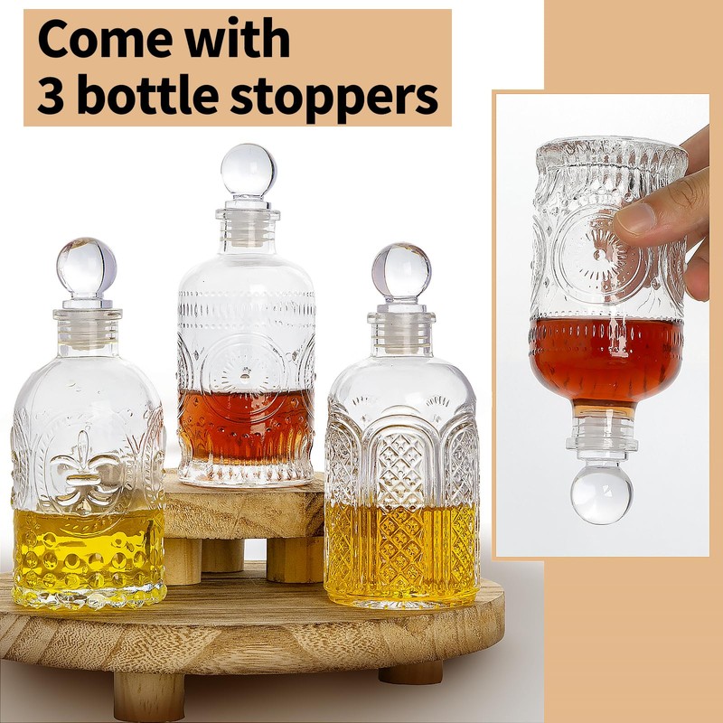 Syrup Dispenser Bottles Set of 3, Simple Syrup Bottle for