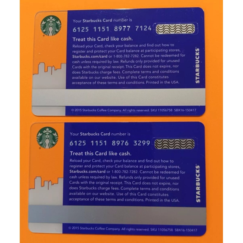 STARBUCKS CARDS 2015 " MIAMI SKYLINE " MINT~BEAUTIFUL 2 CARDS~GREAT
