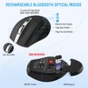 Ergonomic Wireless Keyboard Mouse Combo, EDJO Bluetooth/2.4G Dual Channel, Split
