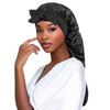 syiyunran Satin Hair Cap, Silk Bonnet, Black, 1 Piece, for