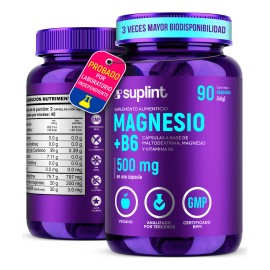 Citrato de Magnesio 200 mg con Vitamina B6  Magnesio Complex  Suplemento Vegano de Magnesio de Alta Absorcin  Anti Calambres Musculares  Sin OGM  90  