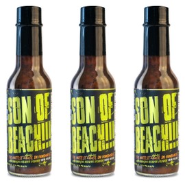 Hot Sauce | Chile Lengua de Fuego (Pack of 3, Son of Beach!) - 10/10 Heat Challenge Sauce, Insanely Hot, Gourmet Latin-American Fire, Small-Batch Trio