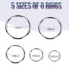 FANDAMEI 50 Pcs Silver Multi-Purpose Metal O Ring Non-Welded O