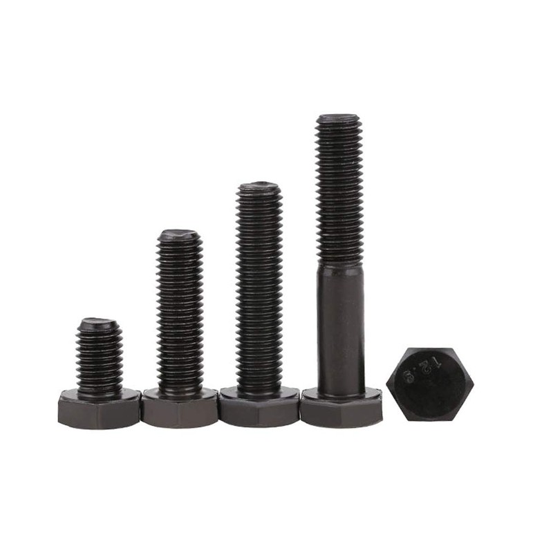 BOZONLI Hexagon Bolts Carbon Steel Fully Threaded Screws Black M10