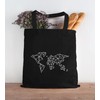 Autiga® Jute Bag World Map Low Polygon Cotton Bag Shopping