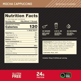 Optimum Nutrition 100% Whey Gold Standard, Mocha Capuccino, 5 lb