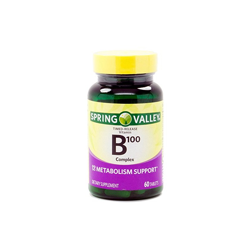 Spring Valley Natural Time Release B-Complex Metabolism Support B100, 60