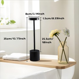 Duo Lu Tong Rechargeable Table Lamps, 5200 mAh Capacity, 3 Color Temperatures and Stepless Dimming, Portable Battery Operated LED Desk Lamp for Bedroom/Dining Room/Bars/Terrace