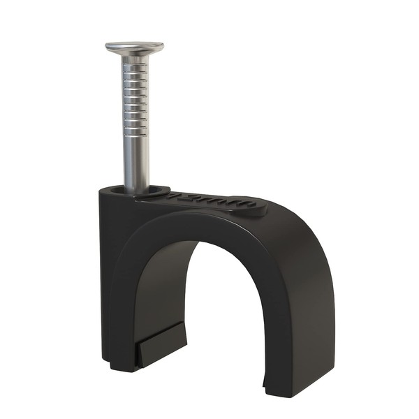 Round Cable Clips 12mm - Pack of 100 (Black)