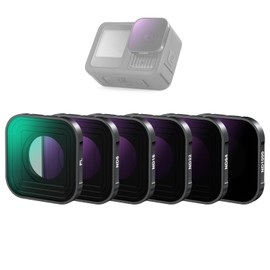 NEEWER Pack of 6 ND Filter Set, CPL ND8 ND16 ND32 ND64 ND1000 HD Multilayer Plastic Neutral Density Filter Circular Polariser Action Camera Filter Set Compatible with GoPro Hero 13 12 11 10 9 Black,