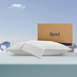 REST® Evercool®+ Cooling Pillow Cases Standard - 2 Pillowcase for Sensitive Skin, Silver Infused Fabric for Hygienic Sleep, Silky Smooth for Curly Hair, High Elastic for Snug Fit (19x29 inches)