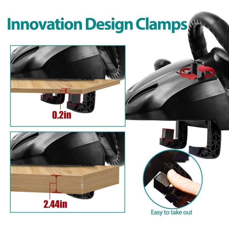 DOYO Pro Universal Vibration Gaming Steering Wheel with Pedals 270°