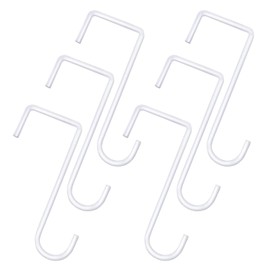 Vinyl Fence Hooks, 6 Pcs Fence Hooks, Stainless Steel Hanging Basket Bracket, Brackets Fence Hooks for Indoor Outdoor Hanging Lights Planters Bird Feeder Gardening Decoration (White)