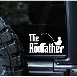 Sunset Graphics & Decals The Rodfather Decal Vinyl Car Sticker Funny Fishing Outdoor | Cars Trucks Vans Walls Laptop | White | 6 inch | SGD000302