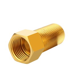 Fascetta Brass Threaded Pipe Fitting 50mm 1/2 Pt Male X 1/2 Pt Female Adapter Water Pipe Extension Joint Female Male Thread Pipe Corrosion Resistant Brass Hose Connector for Connect Pipes