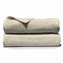 IKEUCHI ORGANIC Bath Towel 28 x 53 GOTS Certified, Pack of 2,ORGANIC330 (Ivory)