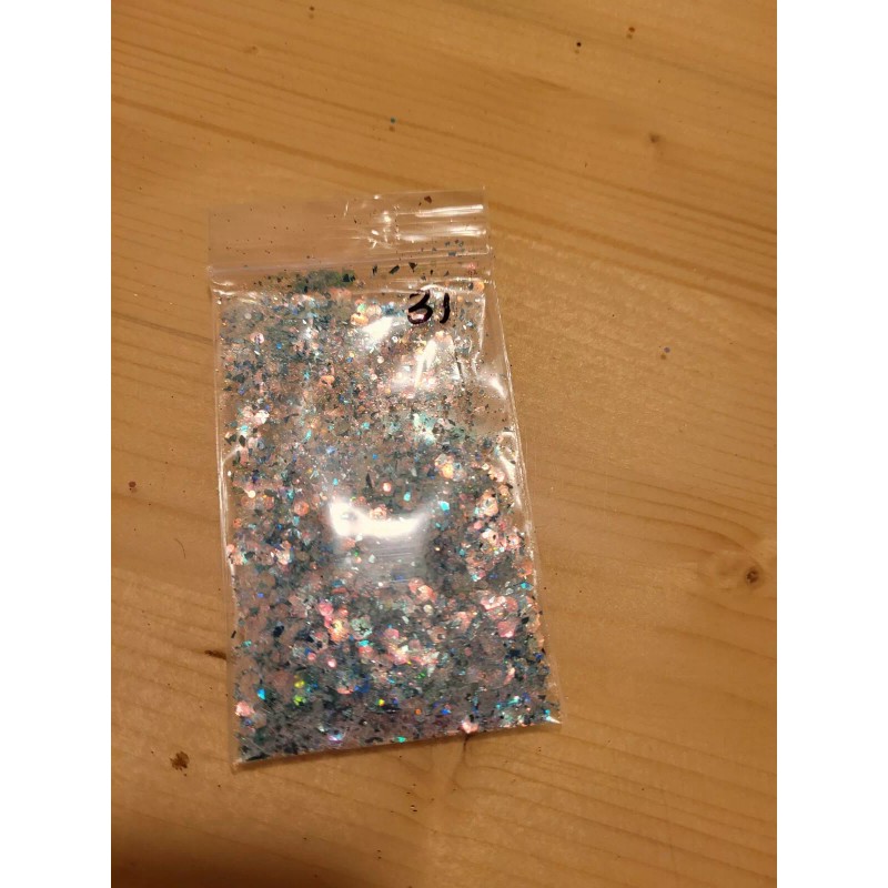 Blue Glitter Mix with Mylar pieces - Craft - Nail