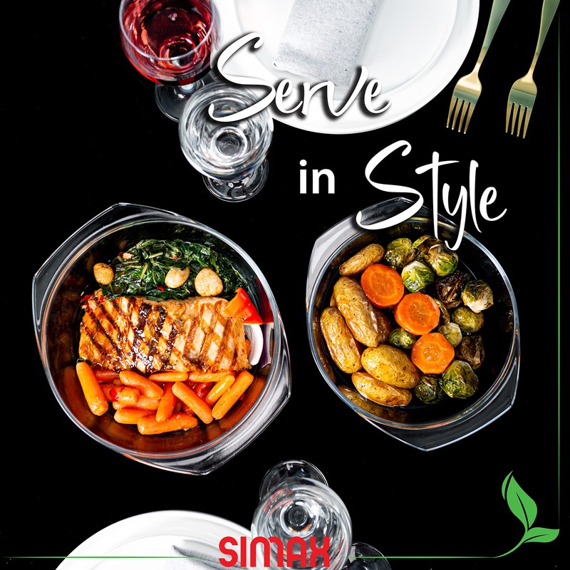 Simax Casserole Dish Set, Set of 2 Casserole Dish with
