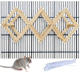 QYILUARE Wooden Rat Climbing Toys for Pet Rats - Natural Cage Accessories,Climbing Ladder,Hanging Enrichment Toys for Fancy Rats,Fun & Safe Play & Chew Activities,S