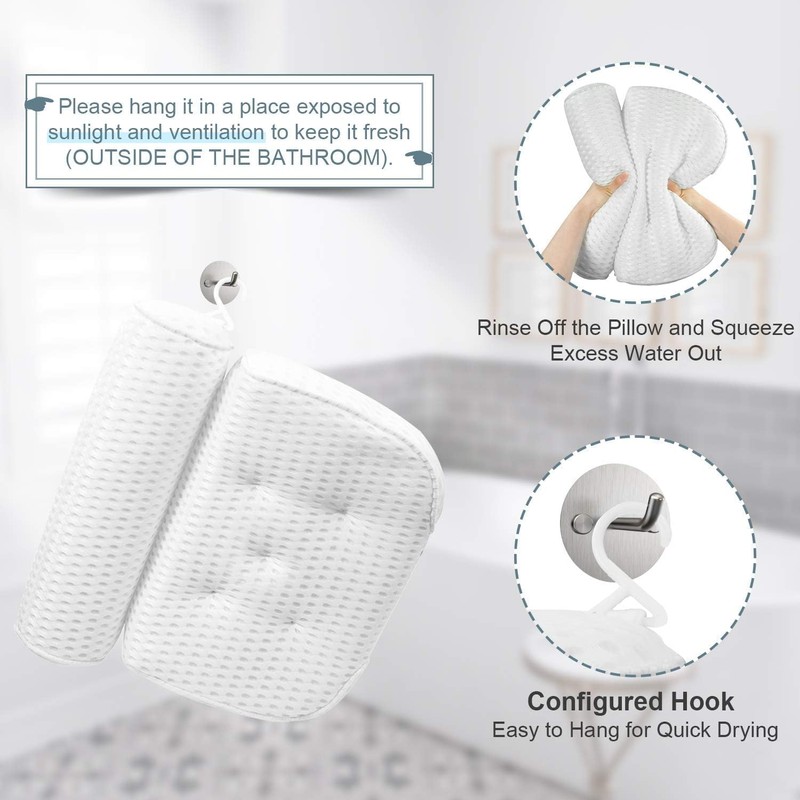 Bath Pillow Bathtub Pillow - Bath Pillows for Tub with