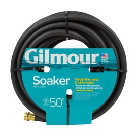 Gilmour 5/8" x 50' Round Weeper Soaker Hose for Garden Beds, Drip Irrigation Outdoor Hose, Flexible Garden Hose for Vegetable Gardens, Flower Beds, Lawns, and Orchards
