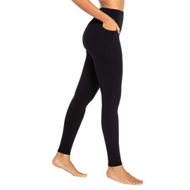 Sunzel No Front Seam Workout Leggings for Women with Pockets, High Waisted Compression Yoga Pants with Tummy Control 26" Black X-Small