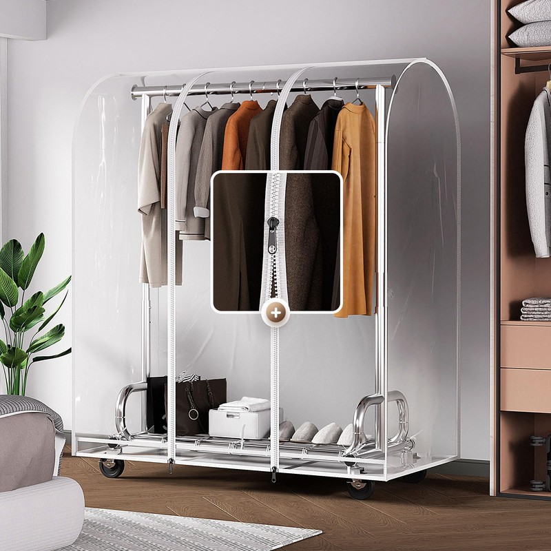 HOKEEPER Clothes Rack with Cover Clothing Racks for Hanging Clothes