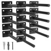 LEOPO Black 16 Pack-5 inch Floating Shelf Bracket, Hidden Brackets