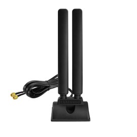 Eightwood WiFi 6E Antenna Tri-Band 2.4GHz 5GHz 6GHz RP-SMA Antenna Magnetic Base for Desktop PC Computer PCI-E 6E Bluetooth Card USB WiFi Adapter Wireless Router