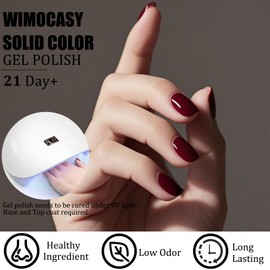 Wimocasy Gel Nail Polish 7ml Spring Summer Pastel Gel Polish Girls Women Soak off LED UV Nail Polish for Home Salon DIY Nail Art, Wine Red
