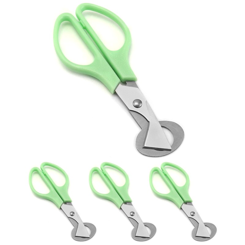 QWORK® 4 Pieces Quail Egg Scissors, Stainless Steel Quail Egg