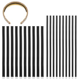 AOZUO 20pcs Headband Teeth Strips, 2 Sizes Non Slip Plastic Metal Hair Grips Hair Bands Hair Clasps Self-Adhesive Teeth Grippers Comb for Crown Tiara Hair Hoop DIY Hair Accessories Making(A)