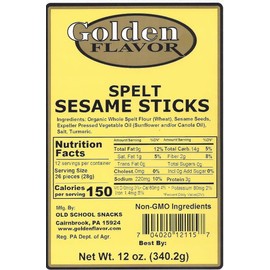 Golden Flavors - Spelt Sesame Sticks 12 oz bags (7 Pack)