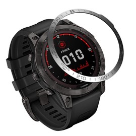 AISPORTS Lünetten Styling Kompatibel mit Garmin Fenix 7X Lünettenring Damen Herren, Selbstklebende Abdeckung Kratzschutz Edelstahl Metalllünette Zifferblattrahmen Kreis Schutzhülle für Garmin Fenix 7X