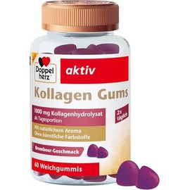 Doppelherz Collagen Gums - 1000 mg Collagen Hydrolyzate as Daily Serving - No Artificial Colours - 60 Gums with Blackberry Flavour