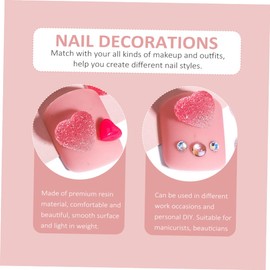 Healvian 150pcs Love Heart Nail Charms Cute Resin Nail Decorations for Salon Use for Parties Birthdays Daily Life Easy to Apply