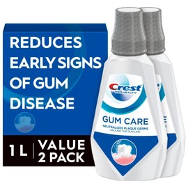 Crest 33.8 Oz Gum Care Mouthwash Pack of 2 Alcohol Free Wintergreen Flavor